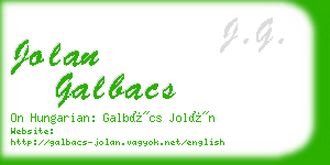 jolan galbacs business card